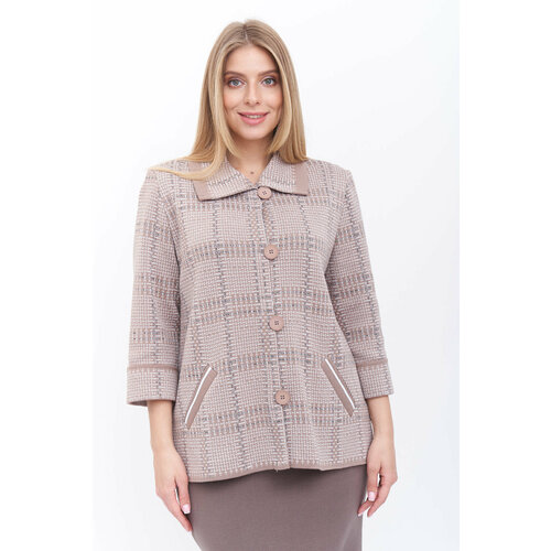 Пиджак Текстильная Мануфактура, размер 52, коричневый