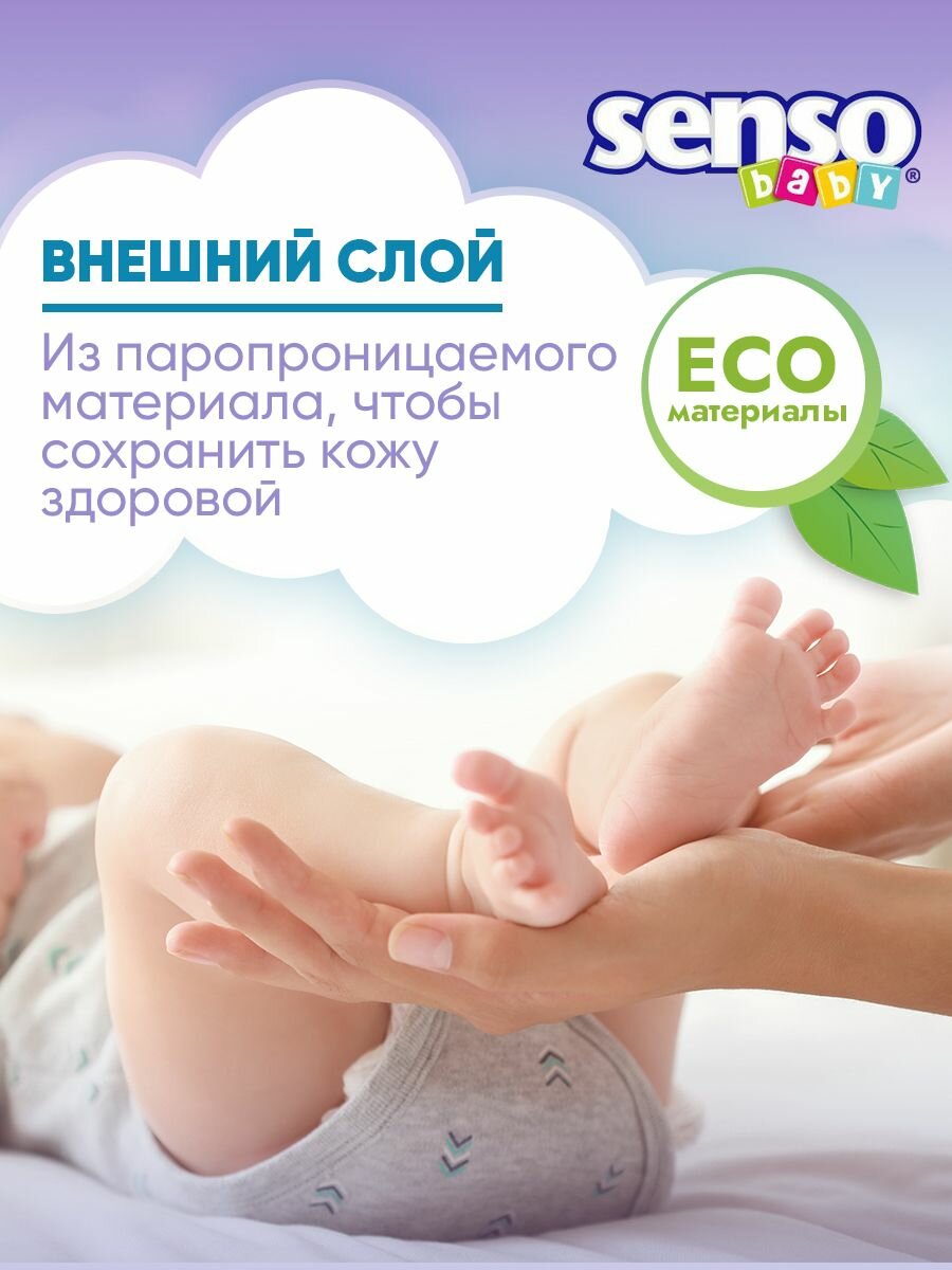 Подгузники трусики детские Senso Baby, дневные (ночные), 15+ кг, 6 размер, 66 штук, одноразовые дышащие с индикатором влаги для детей девочек и мальчиков, 3 упаковки по 22 шт — фото 1