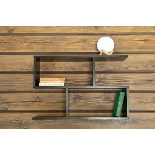 Полка настенная навесная в комнату Hesby Shelf 2 венге 2836₽