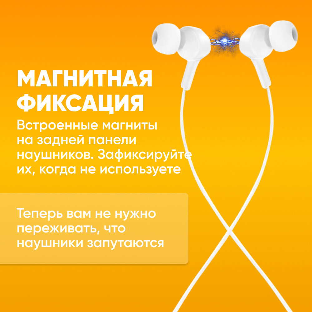 Беспроводные наушники HOCO ES51, белые / Беспроводная Bluetooth-гарнитура для занятия спортом / Внутриканальные беспроводные наушники для бега с микрофоном