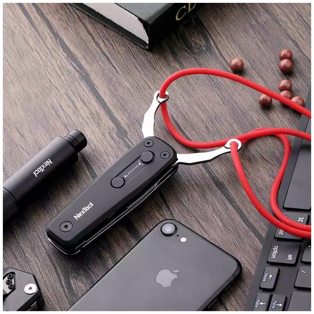 Мультитул-рогатка Nextool Multi-function Slingshot (NE20058), черный — фото 1