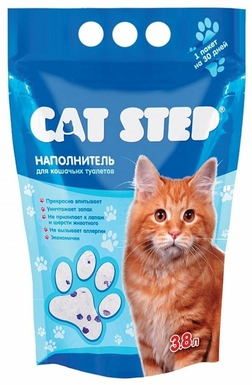 Cat Step наполнитель для кошачьего туалета из силикагеля 3,8 л — фото 1