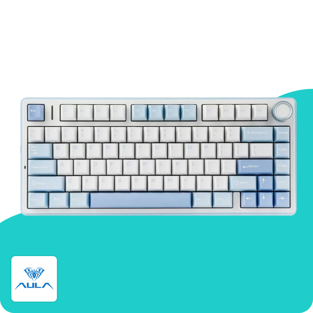 Aula F75 Blue-White-Dark Blue Английская/Русская раскладка