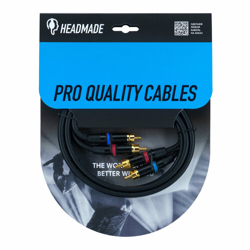 HeadMade Viper Interconnect 2*RCA(M) to 2*RCA(M), 1m - межблочный кабель
