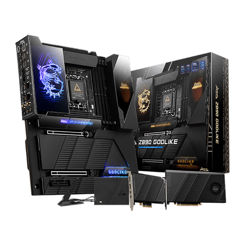 Материнская плата MSI MEG Z890 GODLIKE Z890 LGA1851 4DDR5 2PCIEx16 1PCIEx4 8M2 7TypeC 8USB32Gen2 4USB32Gen1 4USB20 4SATA30 10G 5G 2xType-C DP E-ATX RTL 210935₽