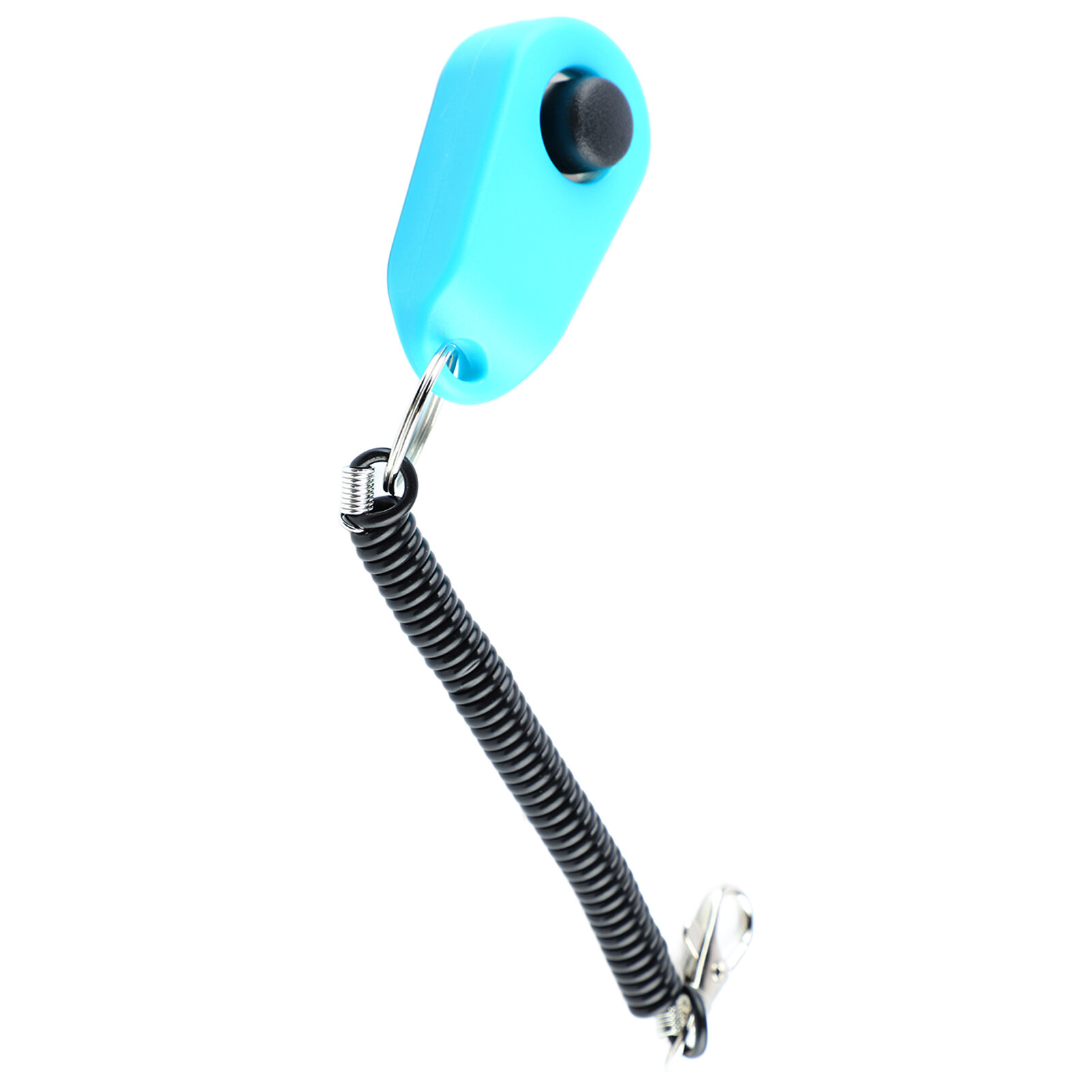 Кликер для дрессировки собак Универсальный интерактивный кликер для дрессировки домашних животных с черным длинным ремешком на запястье и кольцом Небесно-голубой