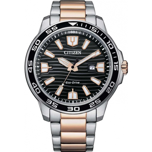 Наручные часы CITIZEN Eco-Drive, черный, серебряный