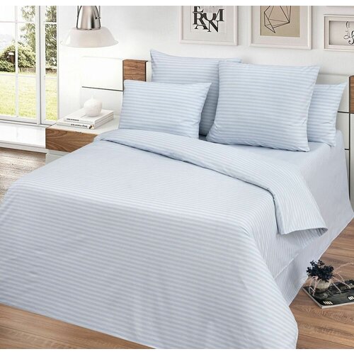 Поплин страйп светло-серый ткань для постельного белья 500₽