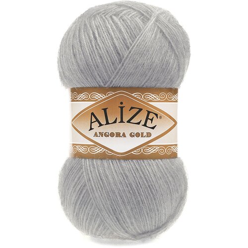 Пряжа Alize Angora Gold светло-серый (21), 5 шт