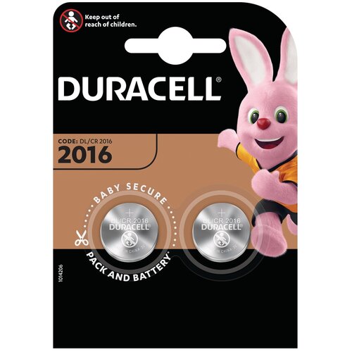 Батарейка Duracell 2016, в упаковке: 2 шт. мега набор литиевых батареек таблеток для дома и офиса cr2016 круглые olmio
