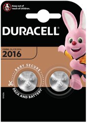 Батарейки литиевые Duracell Specialty, тип CR2016, 3В, 2шт