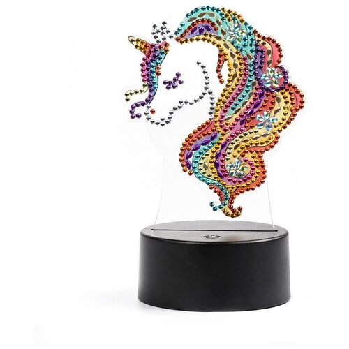 Ночник своими руками из алмазной мозаики Единорог