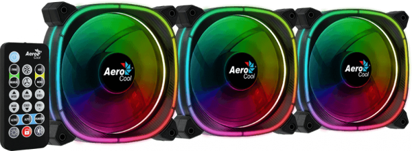 Вентилятор Aerocool Astro 12 Pro (3x120мм 17.5dB 1000rpm 6 pin подсветка+ пульт) RTL