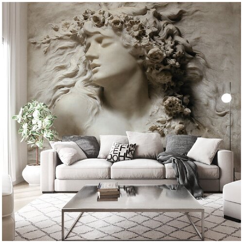 Фотообои 3D Греческая дева 300х270 ШхВ Фотообои 3D на стену флизелиновые 300х270 Фотообои в гостиную спальню зал кухню с девушкой барельефом Обои виниловые на флизелиновой основе девушка женщина барельеф 7250₽