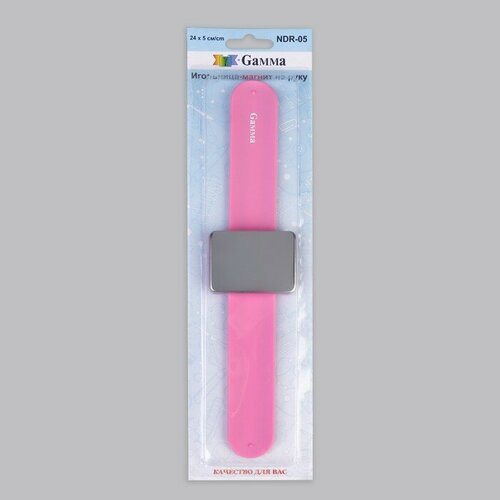 Игольница магнитная на руку, 24 × 5,5 см, цвет розовый игольница на руку с пластиковым браслетом фиолетовый цв 610294