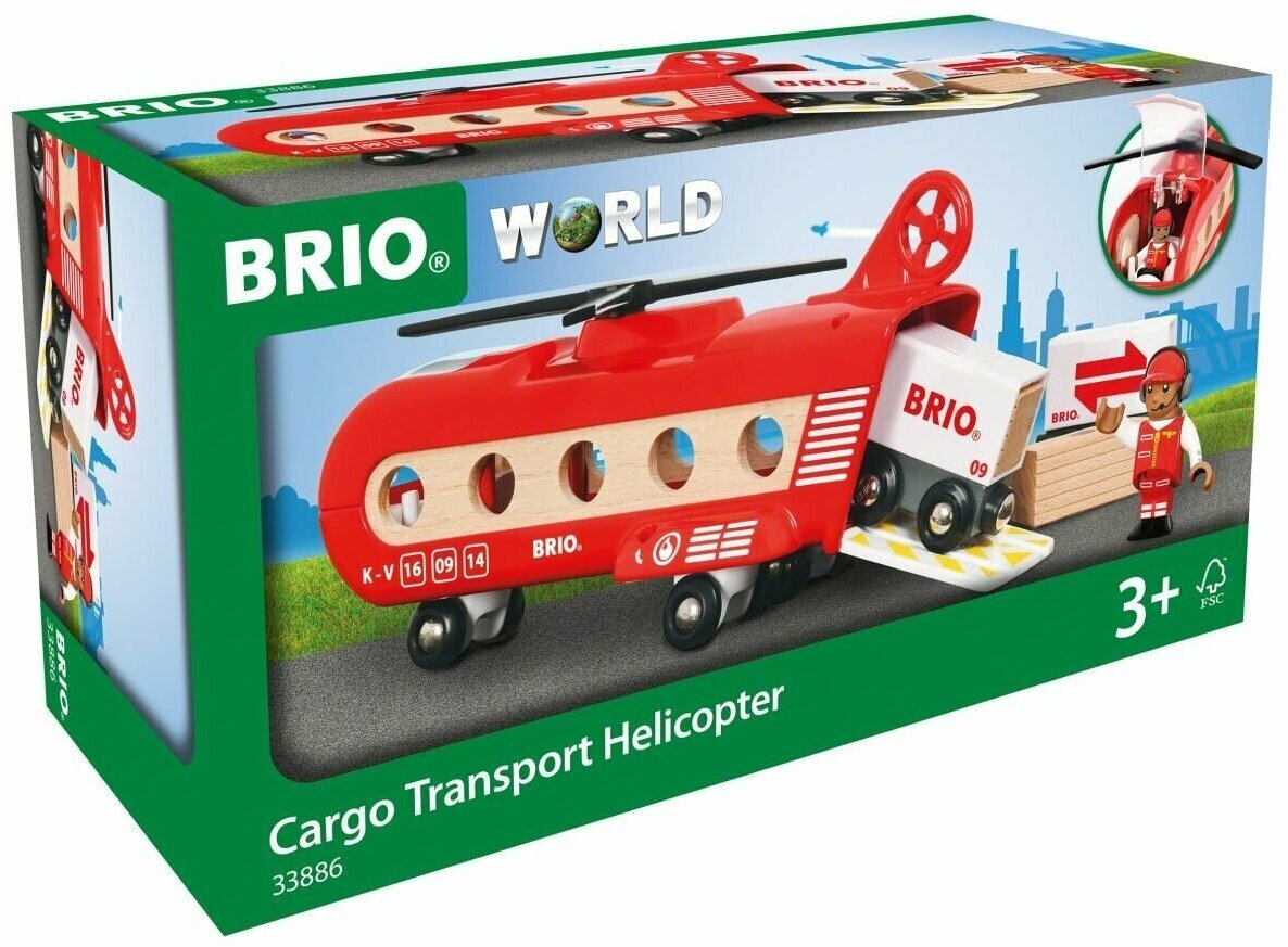 Brio Игровой набор "Грузовой вертолёт с вагонами" - фото №5