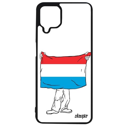 фото Стильный чехол для мобильного // samsung galaxy a12 // "флаг люксембурга с руками" дизайн страна, utaupia, белый