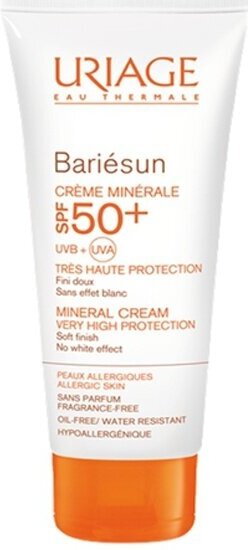 Солнцезащитный крем Uriage Bariesun SPF50+ минеральный для аллергичной кожи, 100 мл