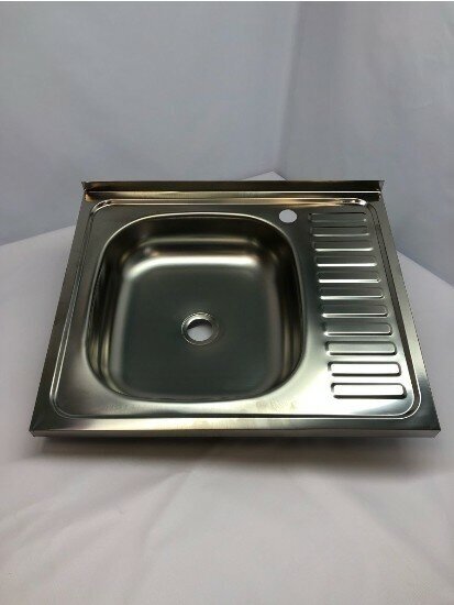 Мойка для кухни накладная, нержавеющая сталь, 60x50 левая, 0,4 мм - фотография № 3