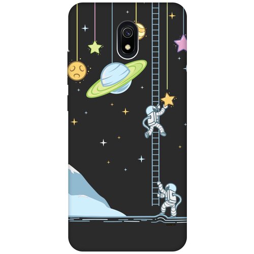 Матовый Soft Touch силиконовый чехол на Xiaomi Redmi 8A, Сяоми Редми 8А с 3D принтом Ladder into Space черный матовый soft touch силиконовый чехол на xiaomi redmi 10c сяоми редми 10с с 3d принтом ladder into space черный