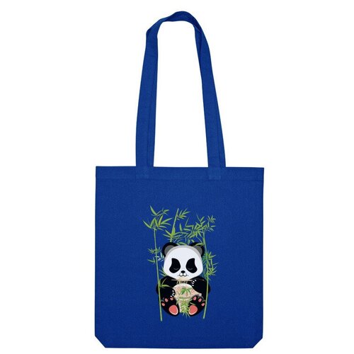 Сумка шоппер Us Basic, синий сумка панда среди бамбука лапшу ест серый