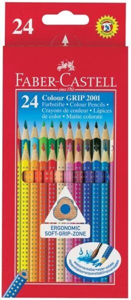 Faber-Castell Карандаши цветные Faber-Castell "Grip", 24цв, трехгранные заточен, упак картон