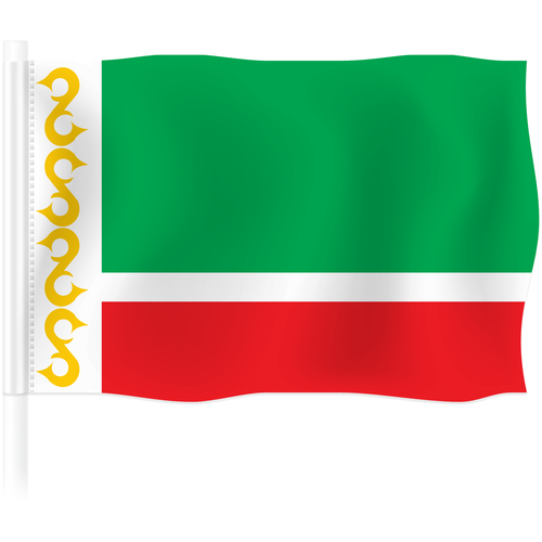 Флаг Чечни / Флаг Чеченской Республики / 90x135 см. флаг чеченской республики