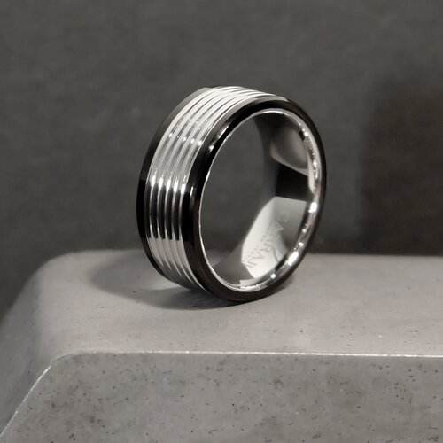 Кольцо CARRAJI, размер 19, серебряный, черный