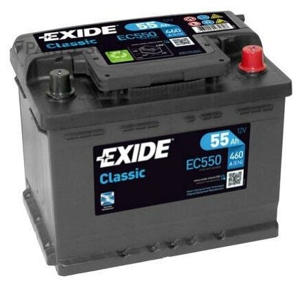 EXIDE EC550 Classic аккумуятор 12V 55Ah 460A ETN 0(R+) B13 242x175x190 13,8kg