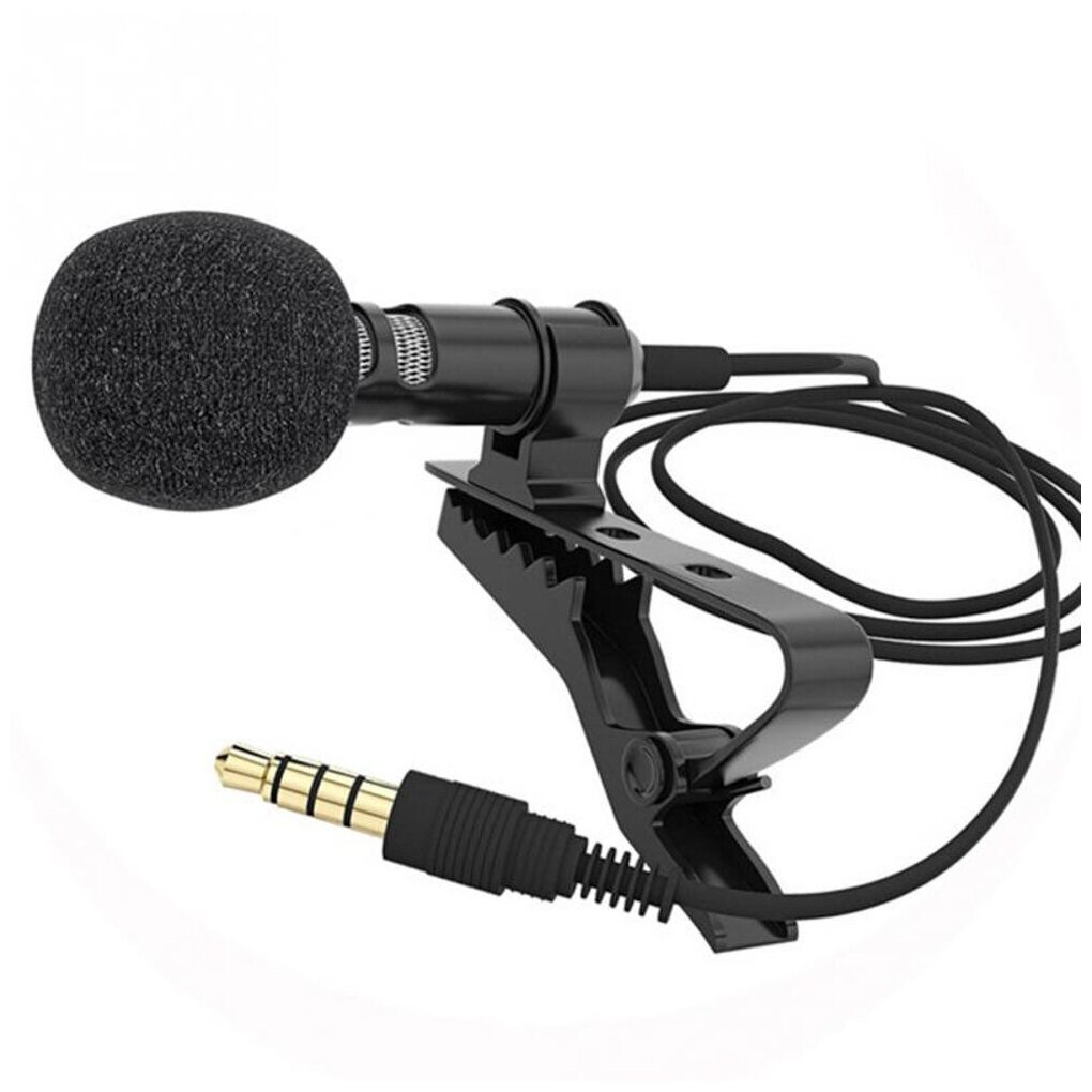 Микрофон петличный AMAI Professional lavalier mic Jack 3.5 мм петличка черный