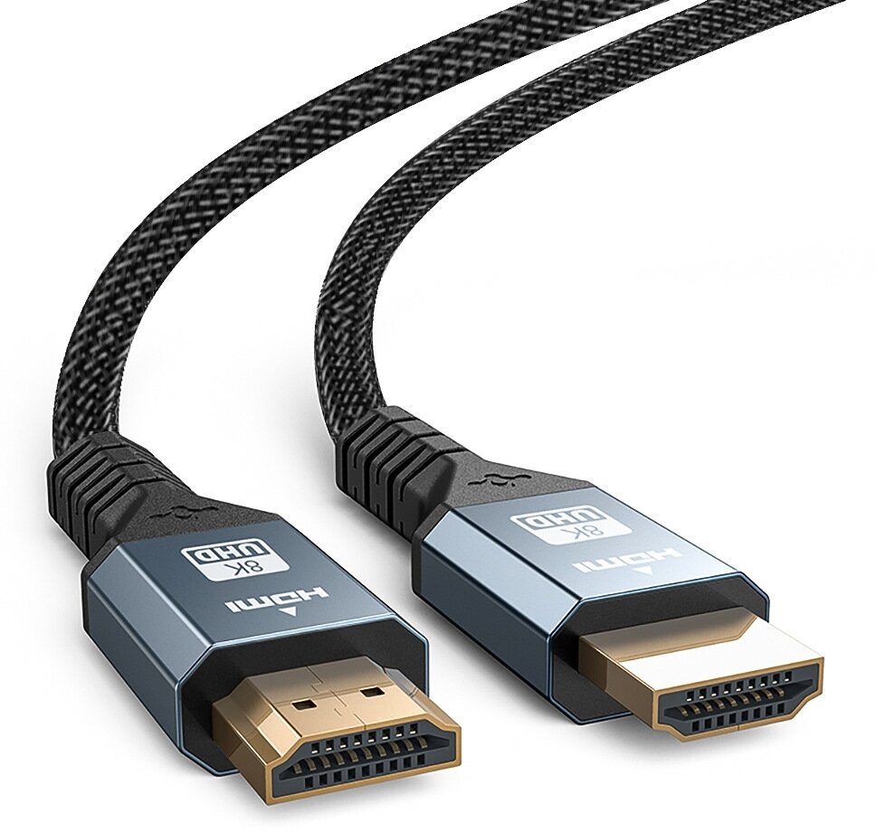 Кабель TUBON HDMI - HDMI 2.1 8K 60Hz, 4k 120Hz, HDR, Нейлоновая оплетка HH01 3м