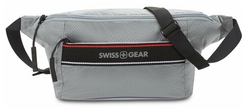 Сумка поясная SWISSGEAR, фактура плетеная, серый