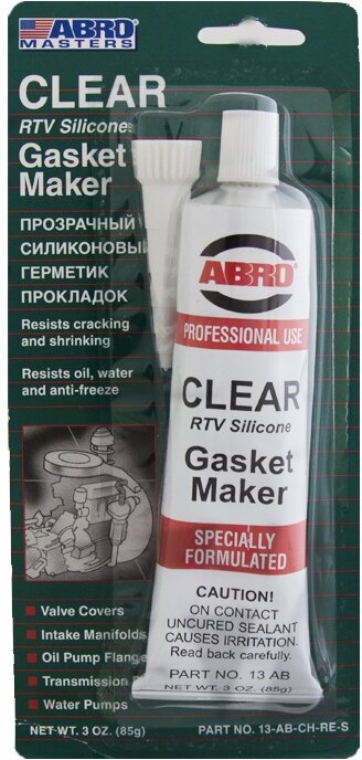 Герметик прокладок силиконовый прозрачный MASTERS (на узком блистере 85 г) ABRO