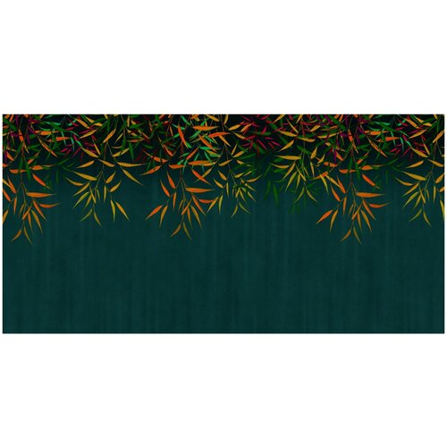 Фотообои Уютная стена Роскошные свисающие листья тростника 540х270 см Бесшовные Премиум (единым полотном)