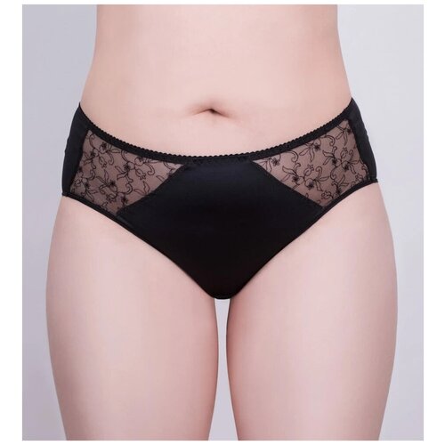 фото Milavitsa трусы кюлот средней посадки classic elegant, размер 106, черный
