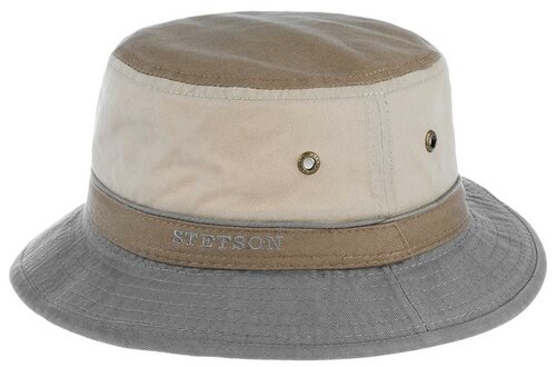 Панама STETSON арт. 1811111 BUCKET COTTON (серый / коричневый), размер 57