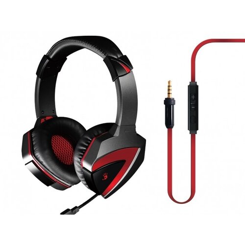 Гарнитура A4Tech Bloody G500 Black Red гарнитура genius hs 04s 31710156101 проводная с накладными наушниками полуоткрытая регулятор громкости микрофон с шумоподавлением разъем mini jack