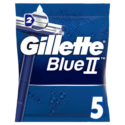 Gillette Одноразовые Мужские Бритвы Blue2, с 2 лезвиями, 5, фиксированная головка одноразовая бритва 5шт станок для бритья безопасный