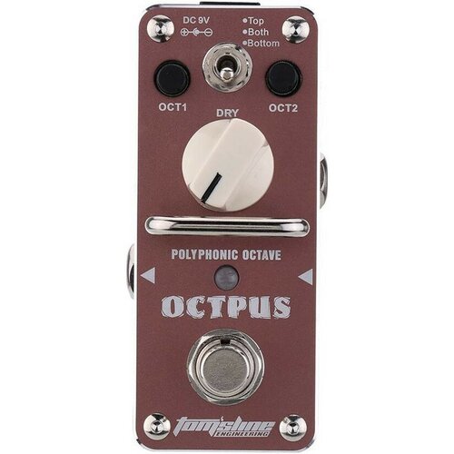 TOMSLINE AOS-3 Педаль эффектов OCTPUS Polyphonic Octave гитарная педаль rowin lef 3806 pure octpus электрические гитары цифровые педали octave 11 различных режимов octaves точный полифонический окт