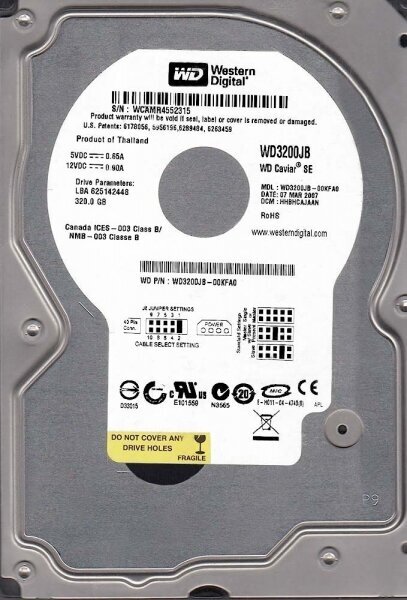 Жесткий диск Western Digital WD3200JB 320Gb 7200 IDE 3.5" HDD