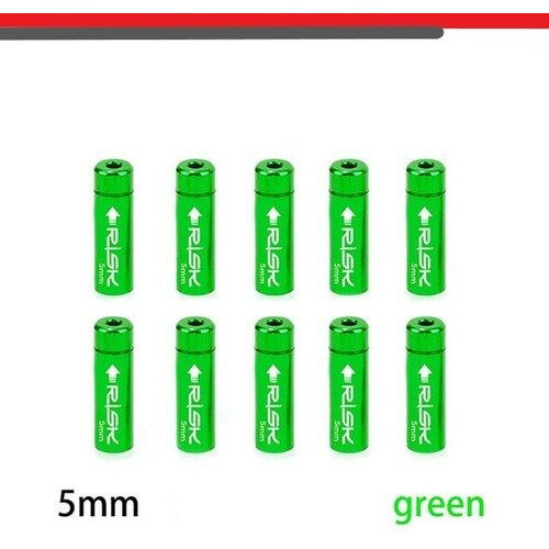 Наконечник оплетки троса скорости 5мм алюминиевый 10шт зеленый наконечники для троса велосипеда 10 шт обжимка концевик троса