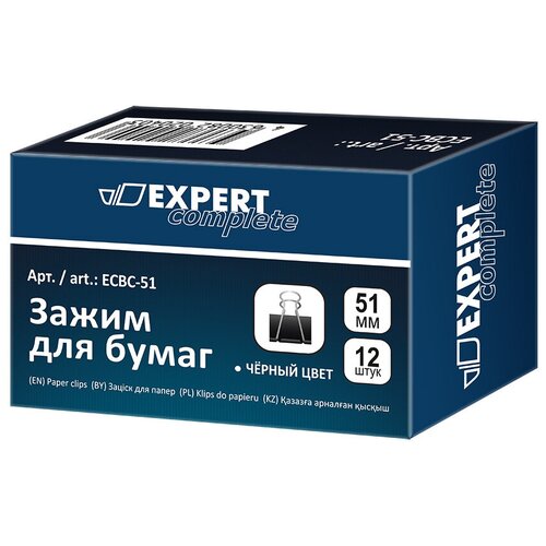 Expert Complete Зажим для бумаг ECBC-51 51 мм 12 шт. черный