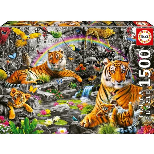 Пазл Educa 1500 деталей: Тигры в джунглях пазлы educa пазл санторини 1500 деталей