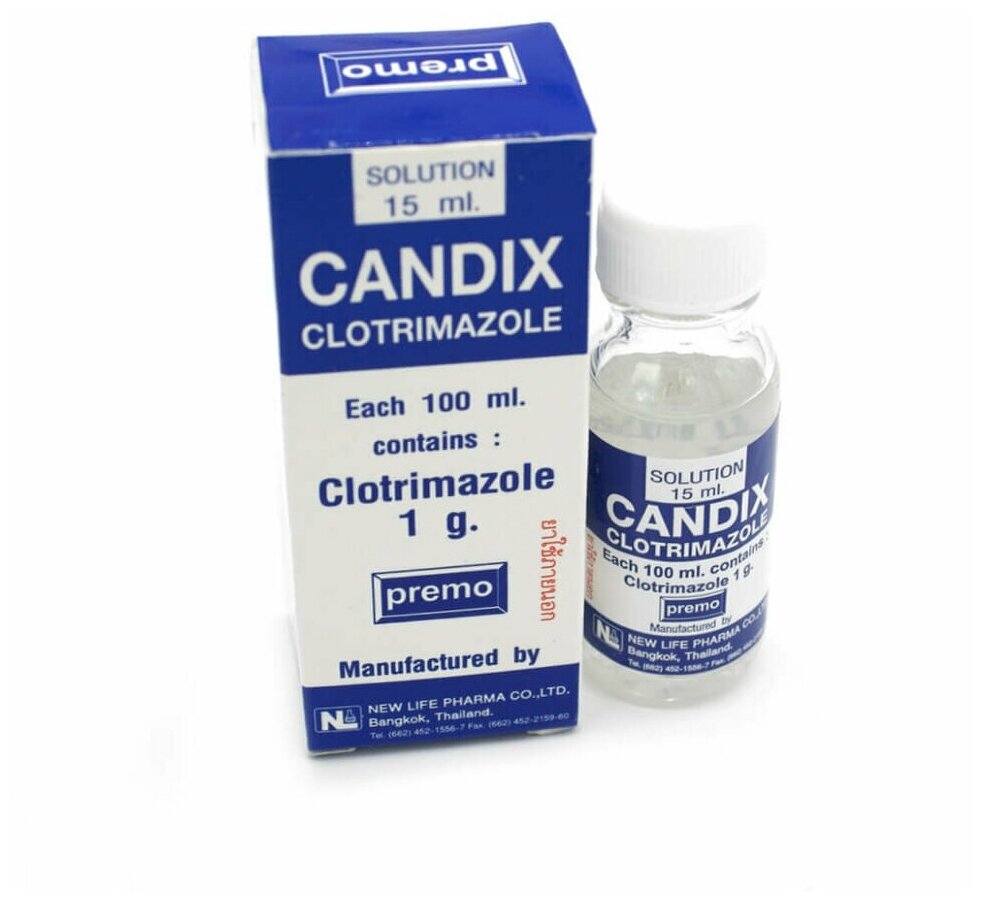 Раствор противогрибковый Candix Clotrimazole Solution 15 мл