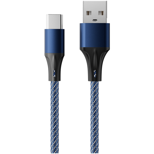 Кабель для быстрой зарядки Accesstyle USB Type-A - USB Type-C 30-F100M смартфонов, планшетов, ноутбуков, черный/синий