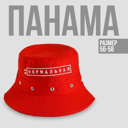 Панама Overhat Панама НЕнормальная, цвет красный, 56-58 рр., размер 56-58, красный панама putin team размер 56 58 красный