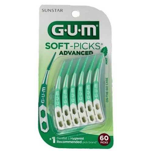 GUM Зубочистки-щетки мягкие оригинал Soft-Picks Original, mint, 60 шт. в упак