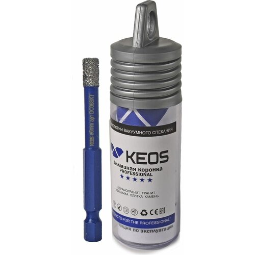 Коронка алмазная по керамограниту KEOS PRO 6мм 1/4HEX с воском (DC06SKT)