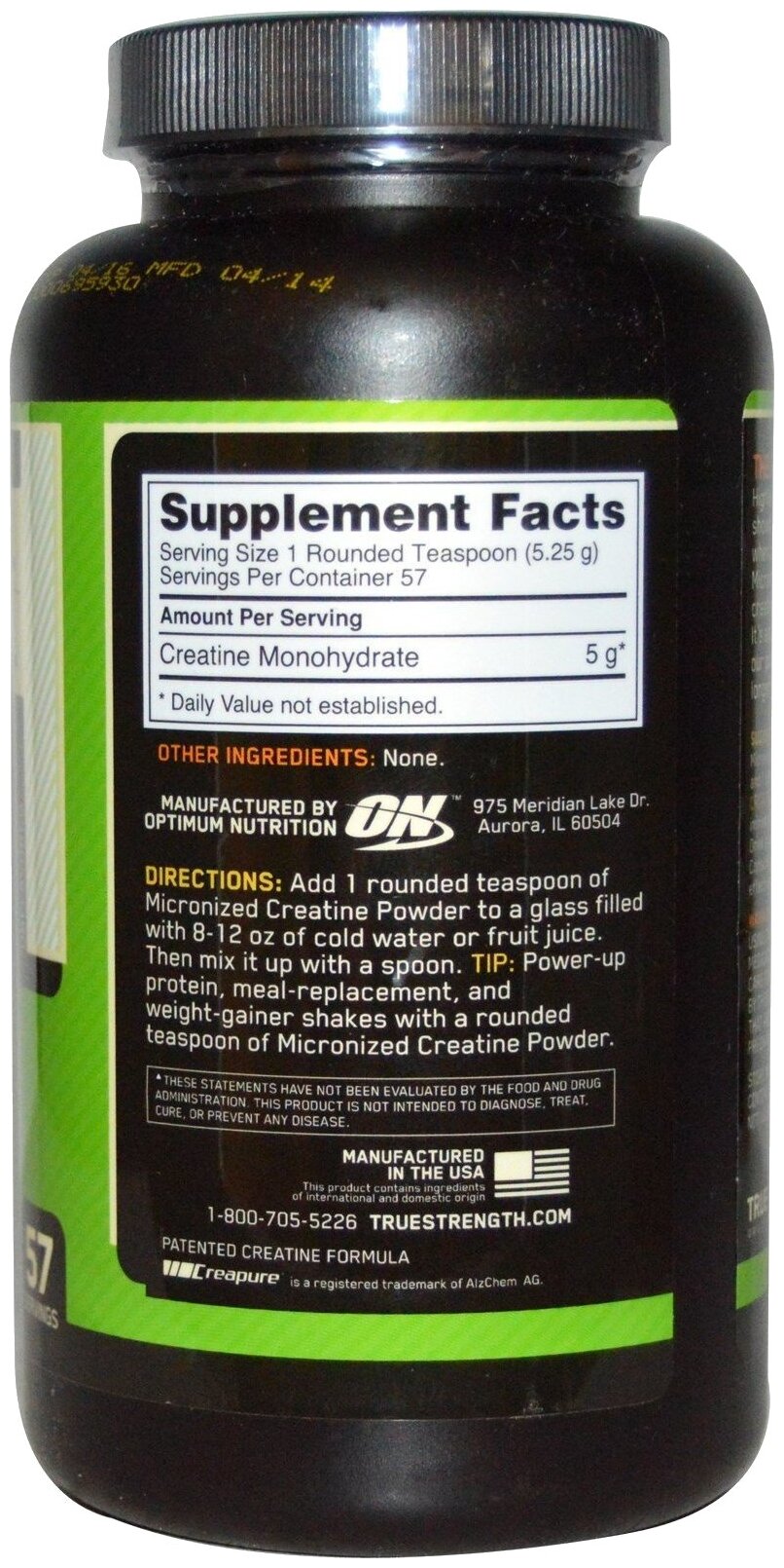 Креатин Optimum Nutrition Micronized creatine powder, 2000 г - фото №3