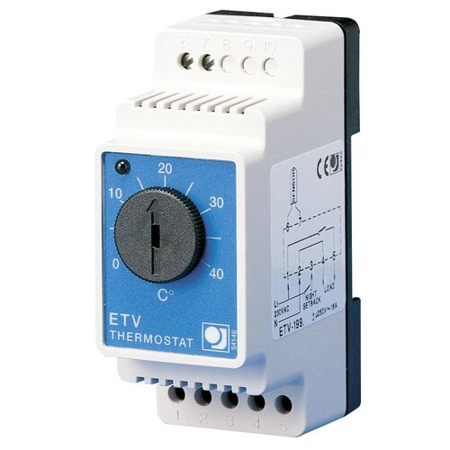 Термостат с датчиком температуры пола Nexans ETV 1991 на DIN рейку